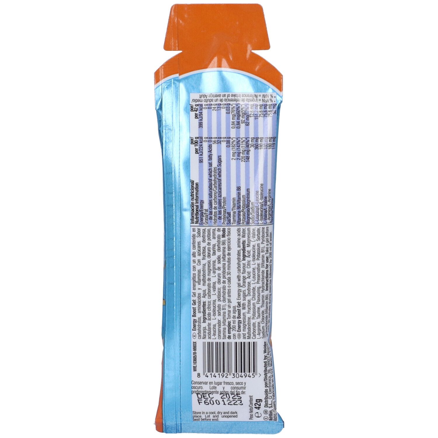 Victory Endurance Energy Boost Gel Arancia