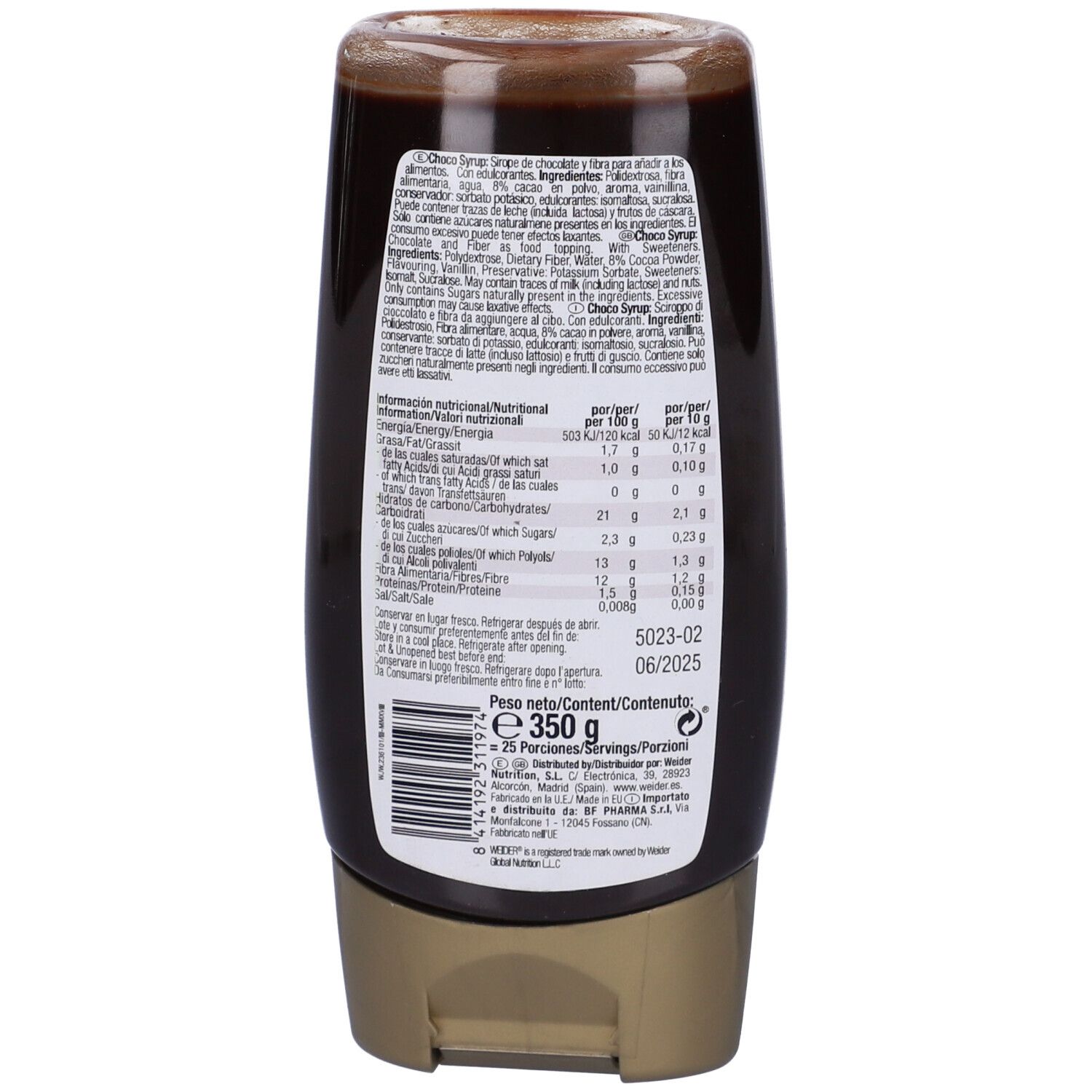 Weider Syrup Cioccolato
