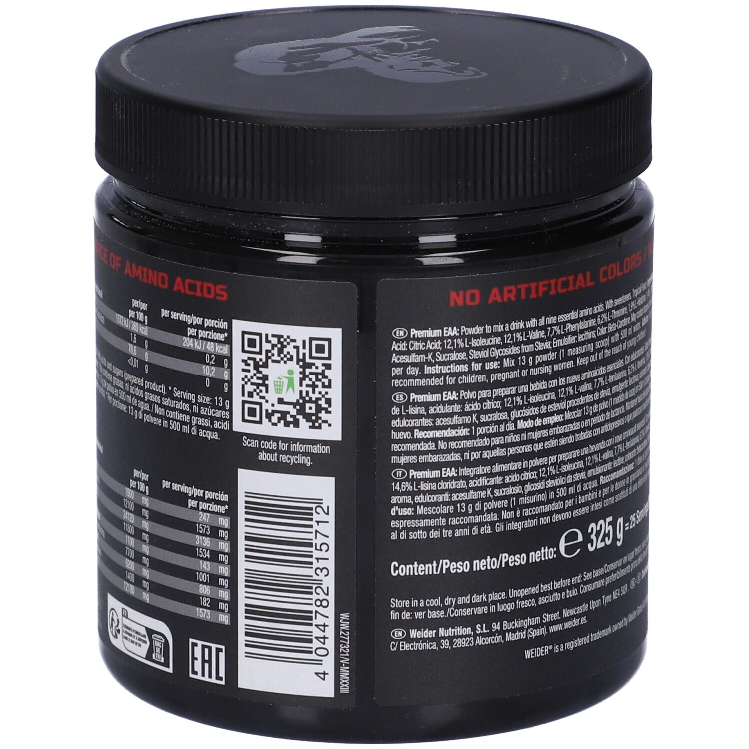 Weider Premium Eaa Zero Tropical 325 G