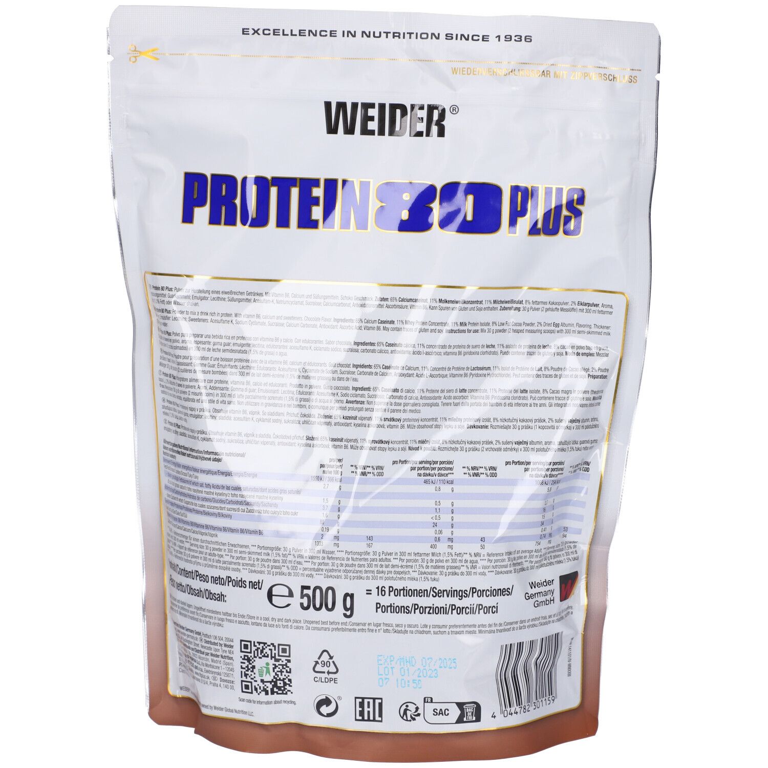 Weider Proteine 80 Plus Cioccolato 500 G