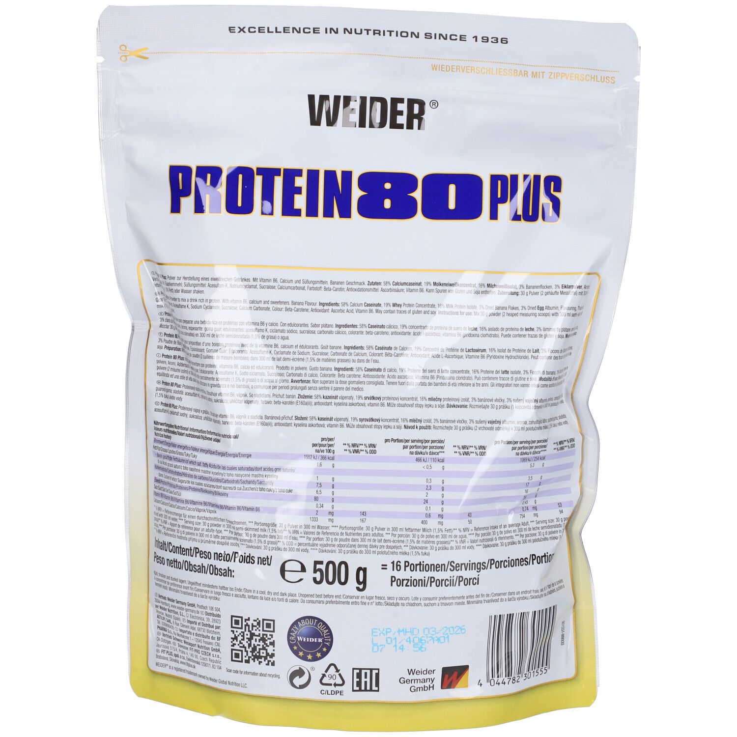  Weider Protein 80 Plus Sapore Banana