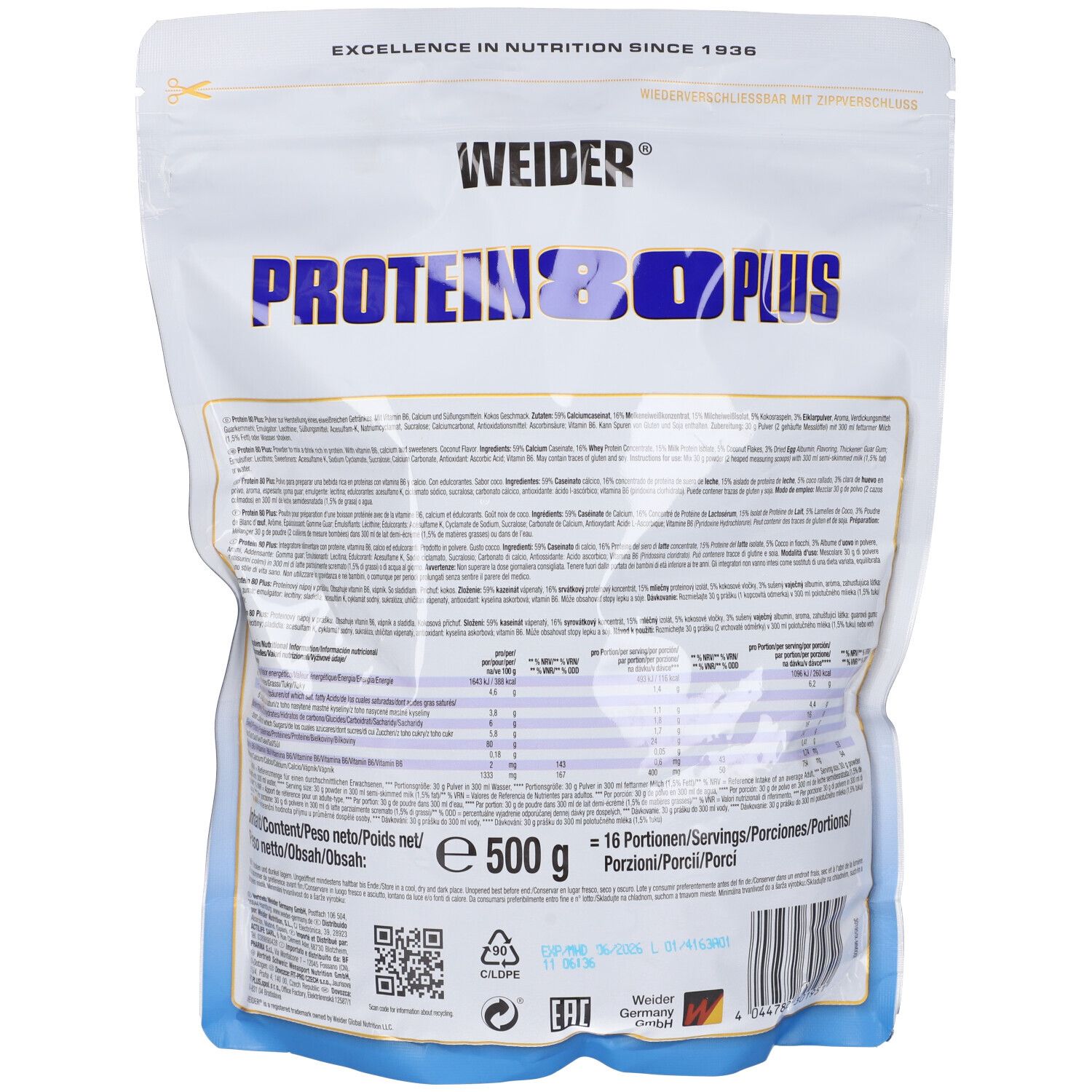  Weider Protein 80 Plus Sapore Cocco