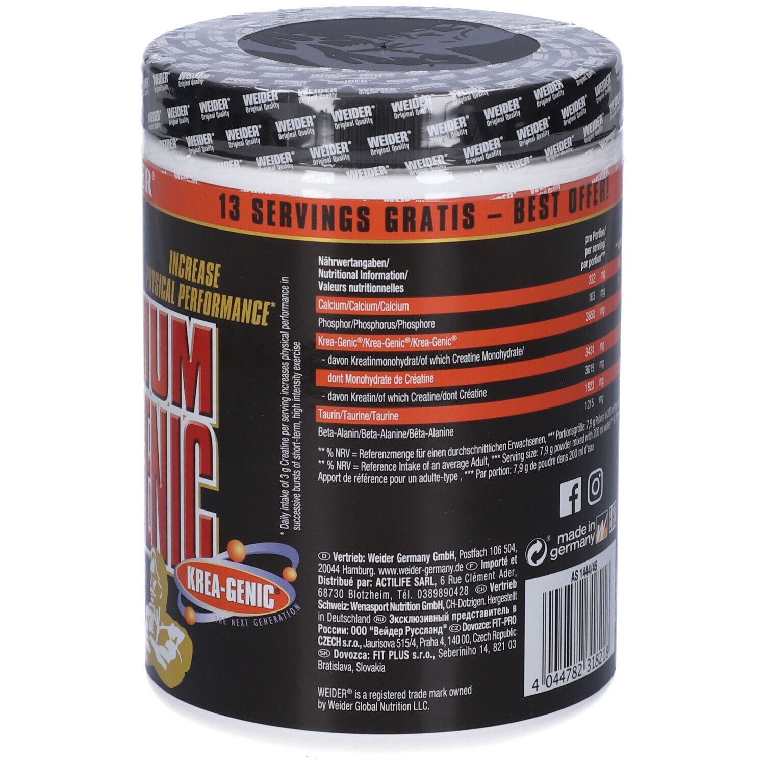 Weider Maximum Krea Genic Polvere 554 G