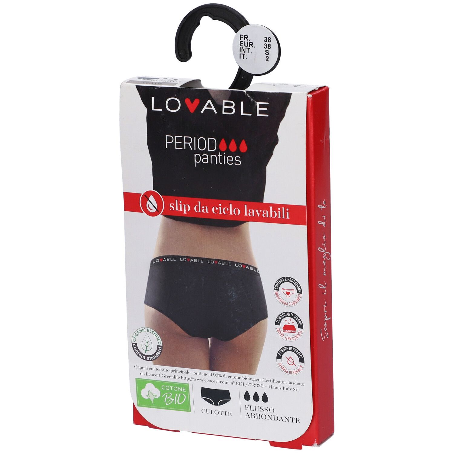 Lovable Period Panties Culotte Flusso Abbondante Nero Small
