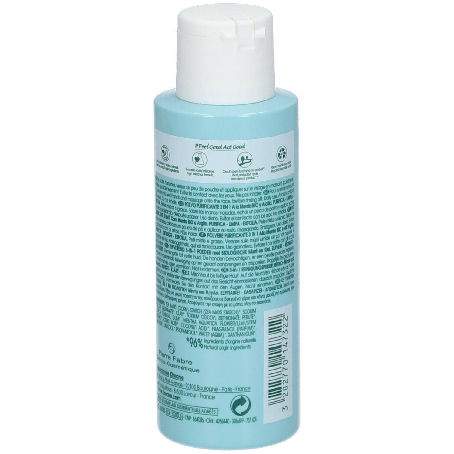 KLORANE Polvere Purificante 3 in 1 alla Menta BIO e all'Argilla