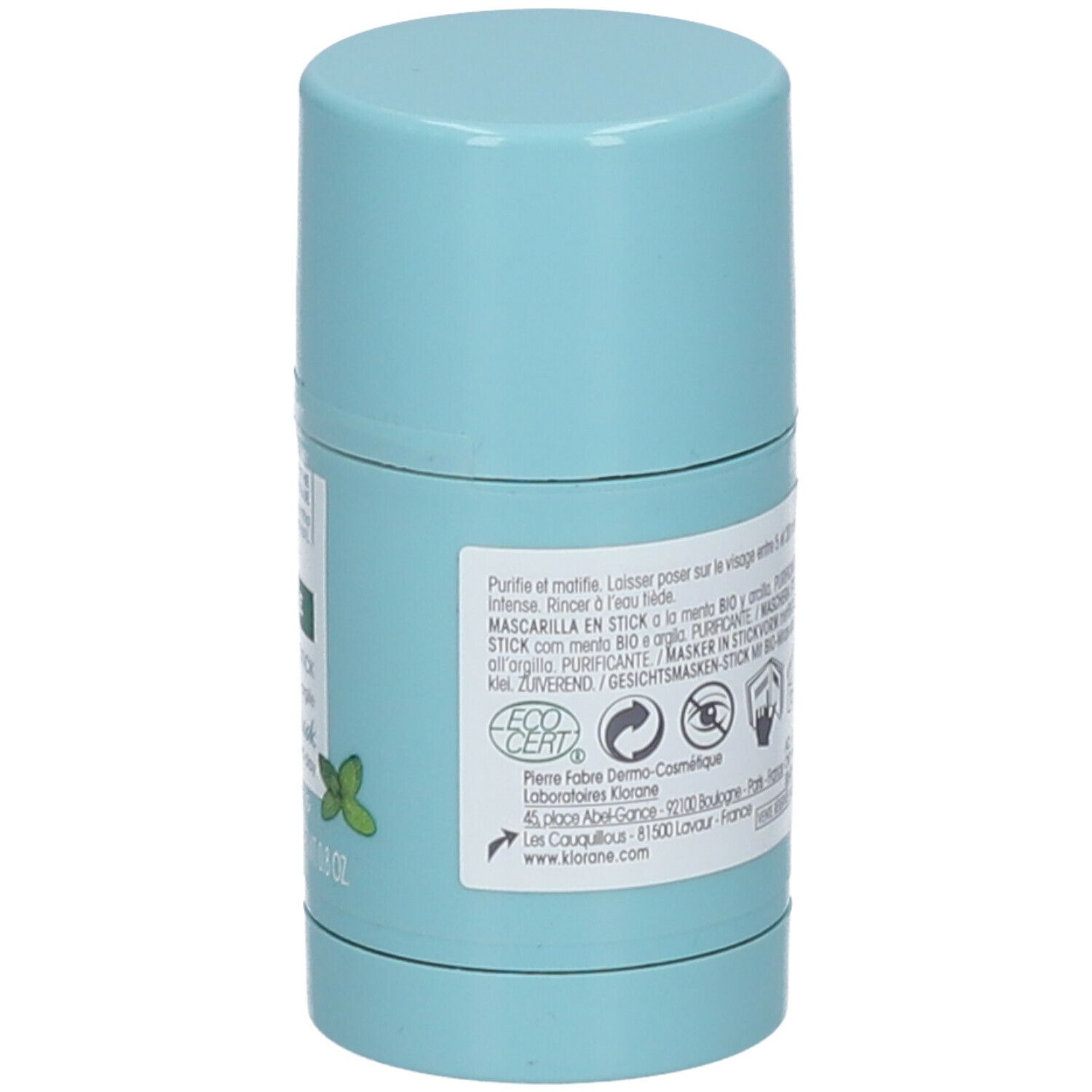 Klorane Maschera Stick alla Menta BIO e all'Argilla 25g - Opaccizza pelle grassa