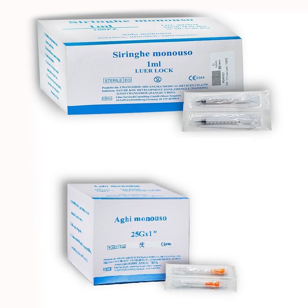 Gammadis Siringa Monouso 1ml Gauge 25 Luer Lock 100 Pezzi