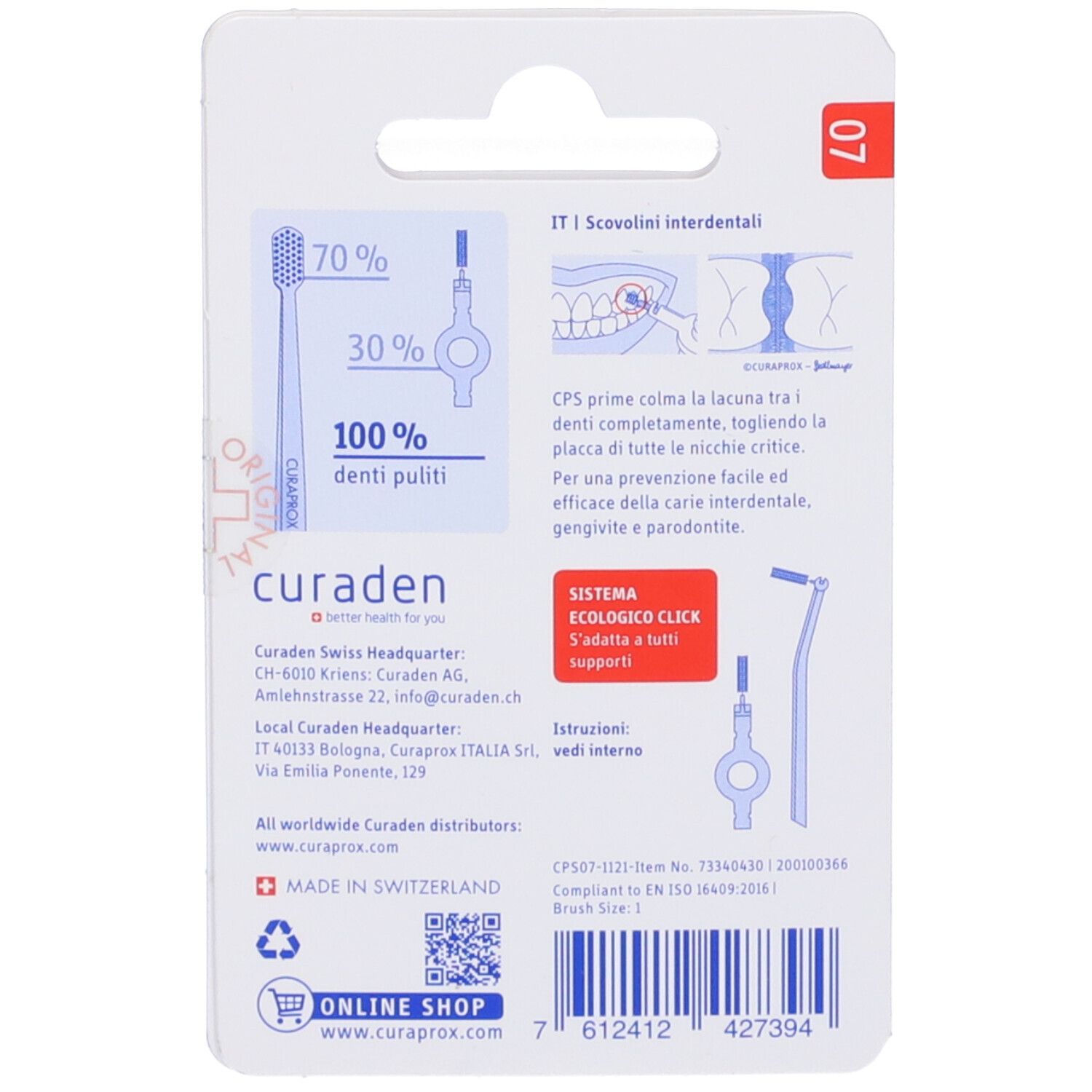 Curaprox Cps 07 Scovolino Prime Refill Red 8 Pezzi