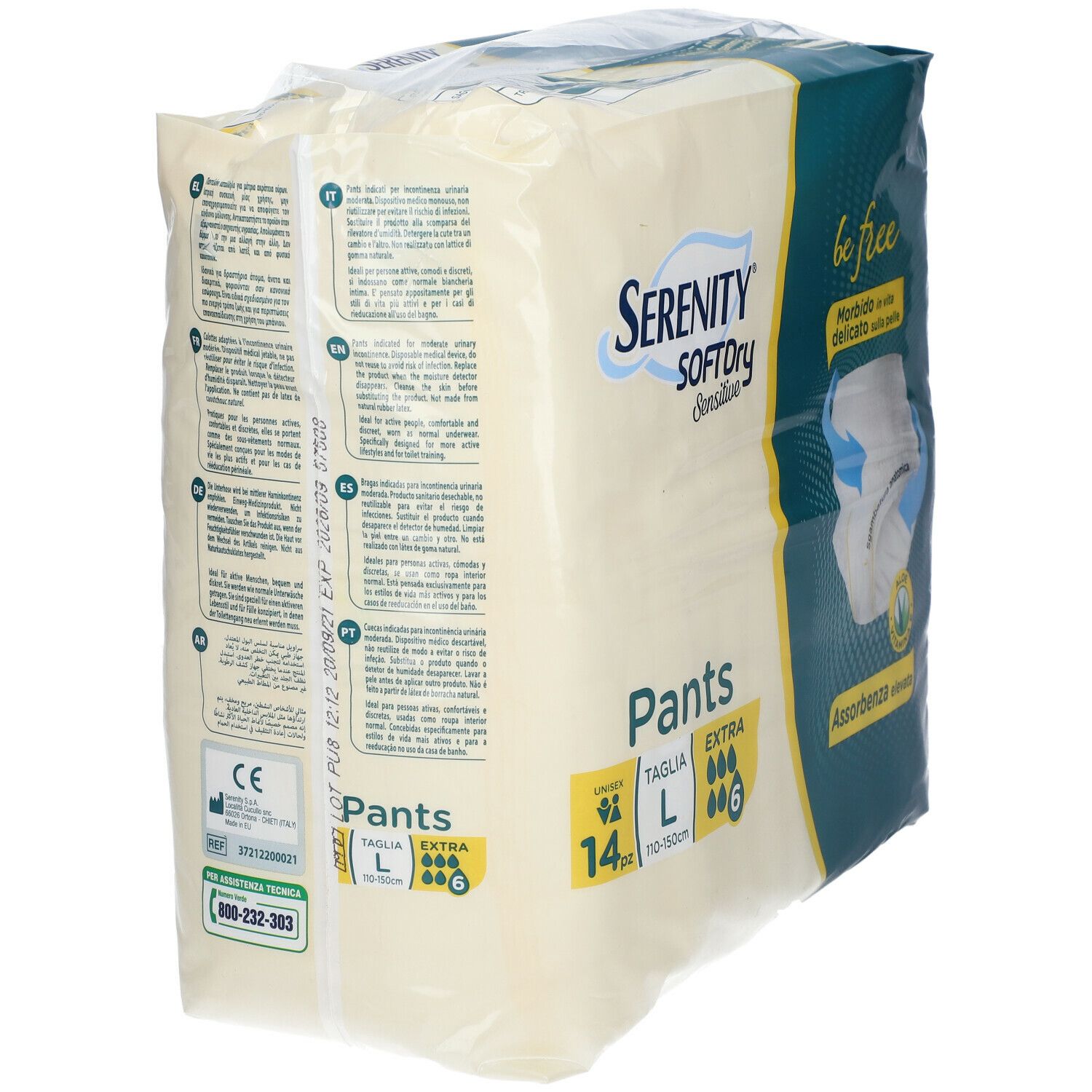 Serenity Soft Dry Sensitive Pants Pannolini Extra Taglia XL 14