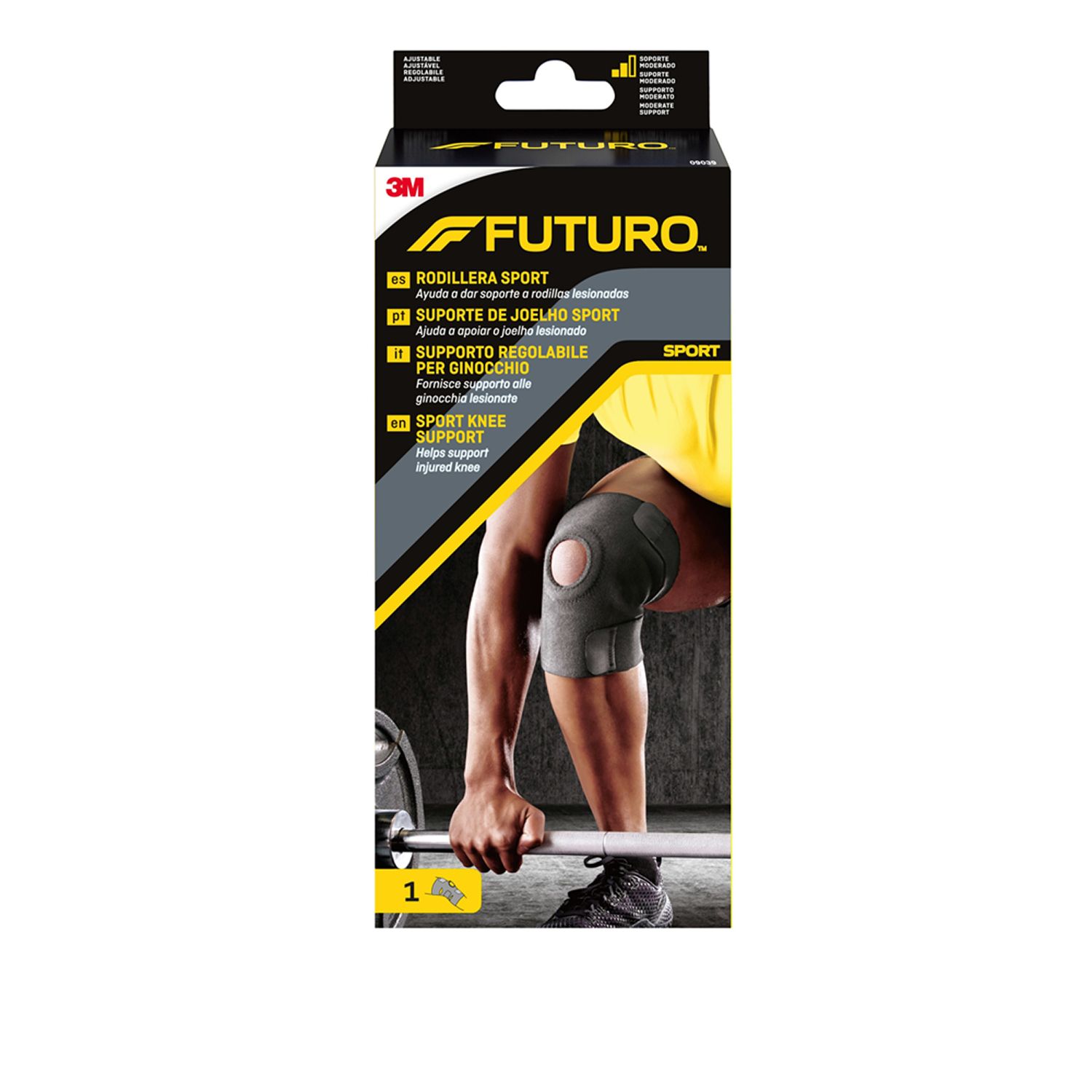 FUTURO™ Supporto regolabile per ginocchio 09039, Regolabile (33.0 - 44.4 cm)