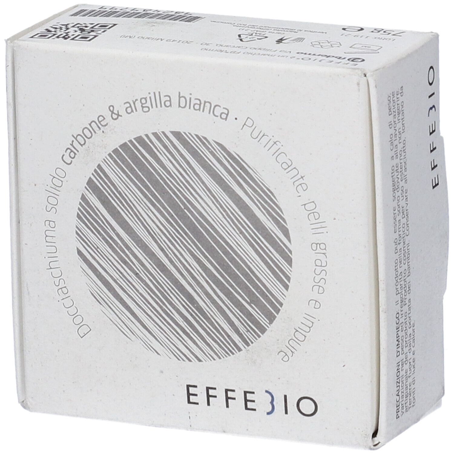 Effebio Docciaschiuma Solido Carbone E Argilla Bianca 75 G