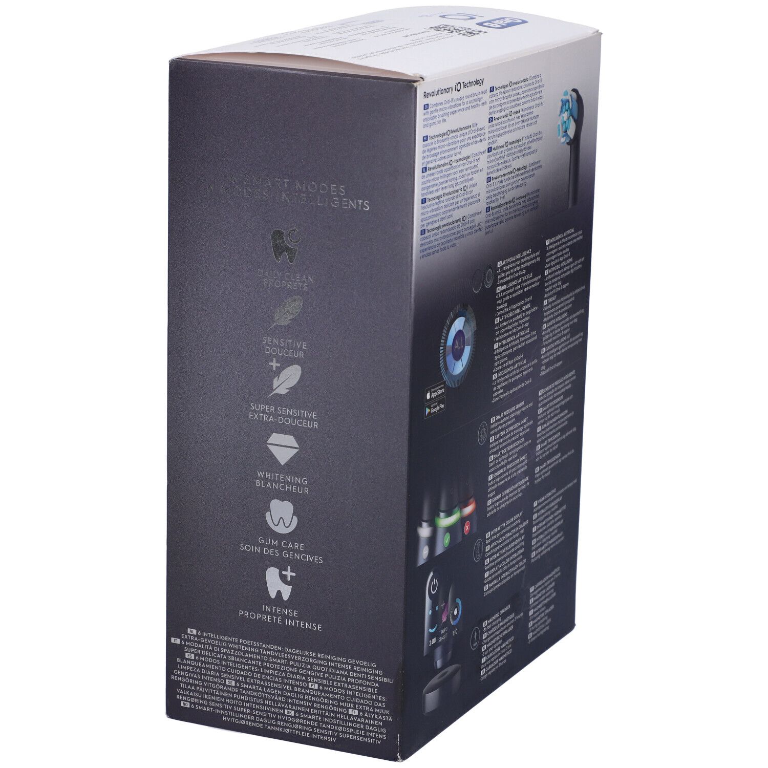 Oral-B® iO - 8n - Spazzolino Elettrico Ricaricabile Nero con Tecnologia Magnetica Rivoluzionaria e Display a colori + Custodia da Viaggio Primium