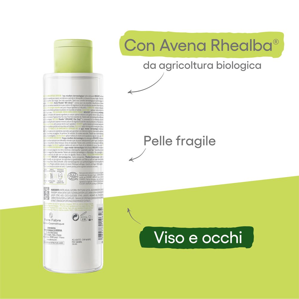 A-Derma Biology Acqua micellare dermatologica idra-detergente 200ml - Struccante