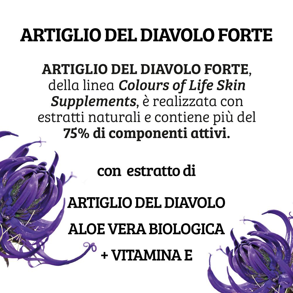 Vista dettagliata degli ingredienti: Artiglio del Diavolo, Aloe Vera Biologica, Vitamina E.