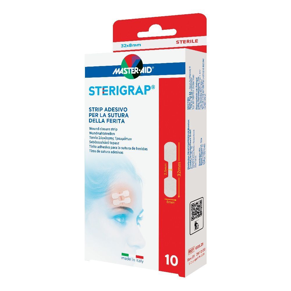 Master-Aid Sterigrap Strip Adesivo Sutura Ferite 32X8 Mm 10 Pezzi