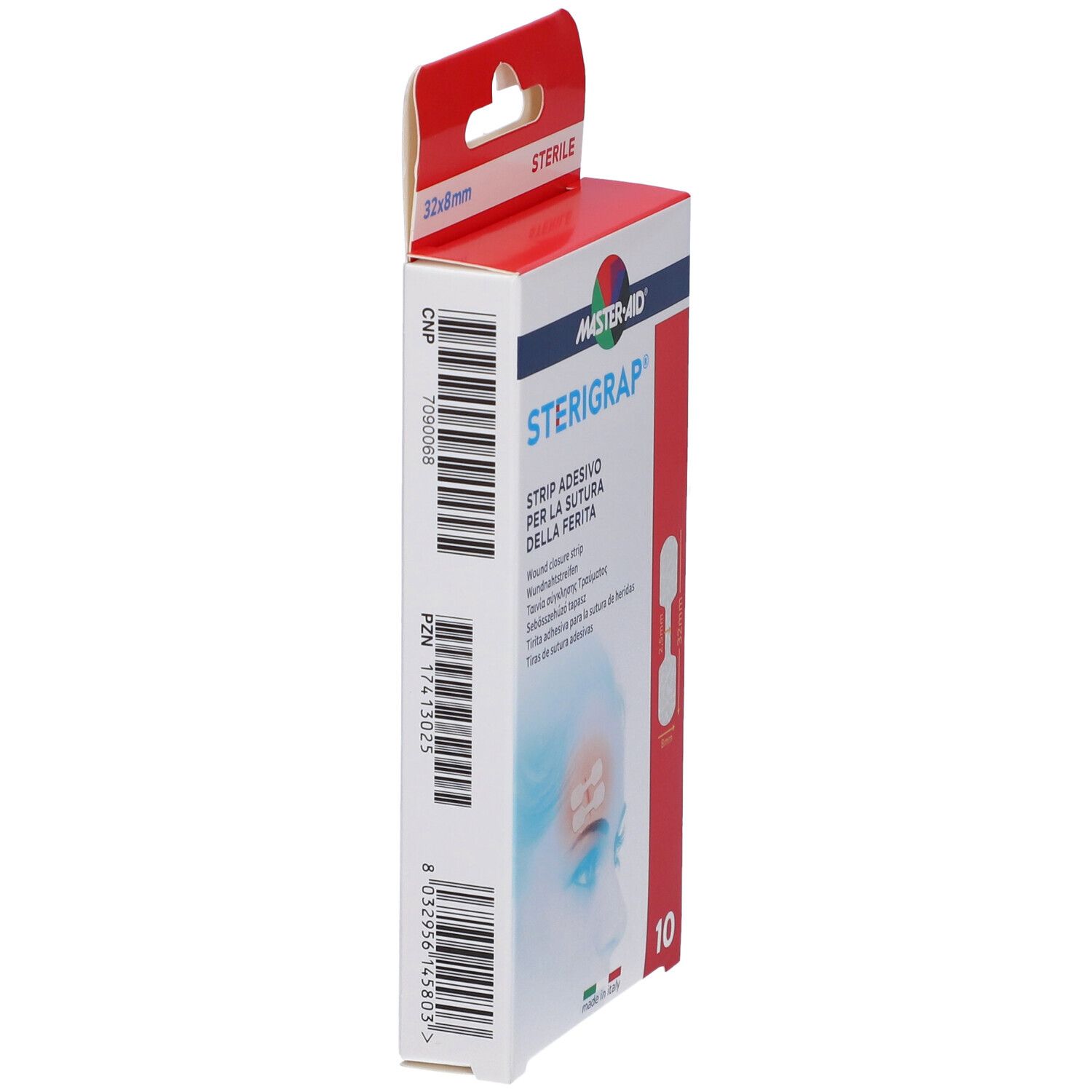 Master-Aid Sterigrap Strip Adesivo Sutura Ferite 32X8 Mm 10 Pezzi