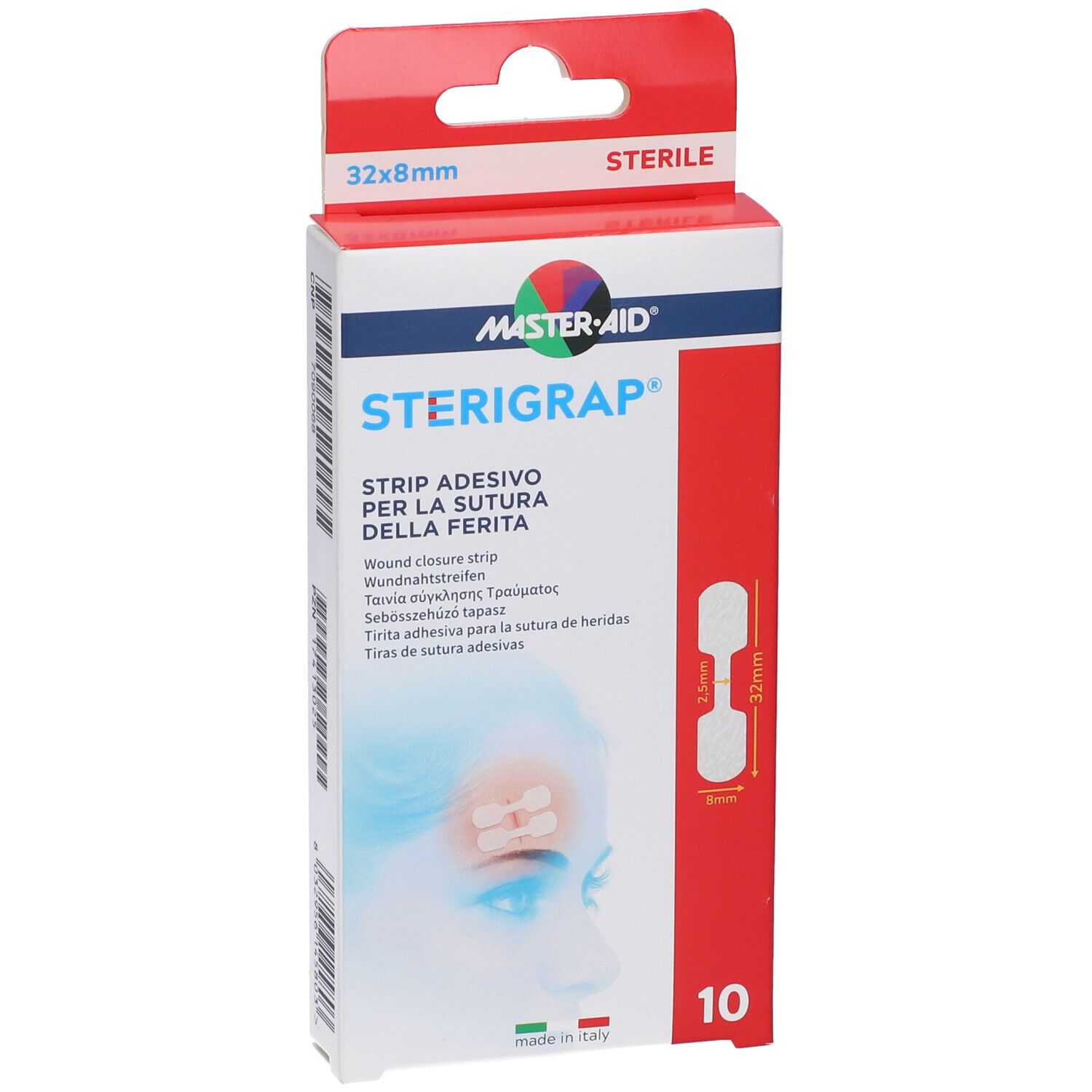 Master-Aid Sterigrap Strip Adesivo Sutura Ferite 32X8 Mm 10 Pezzi