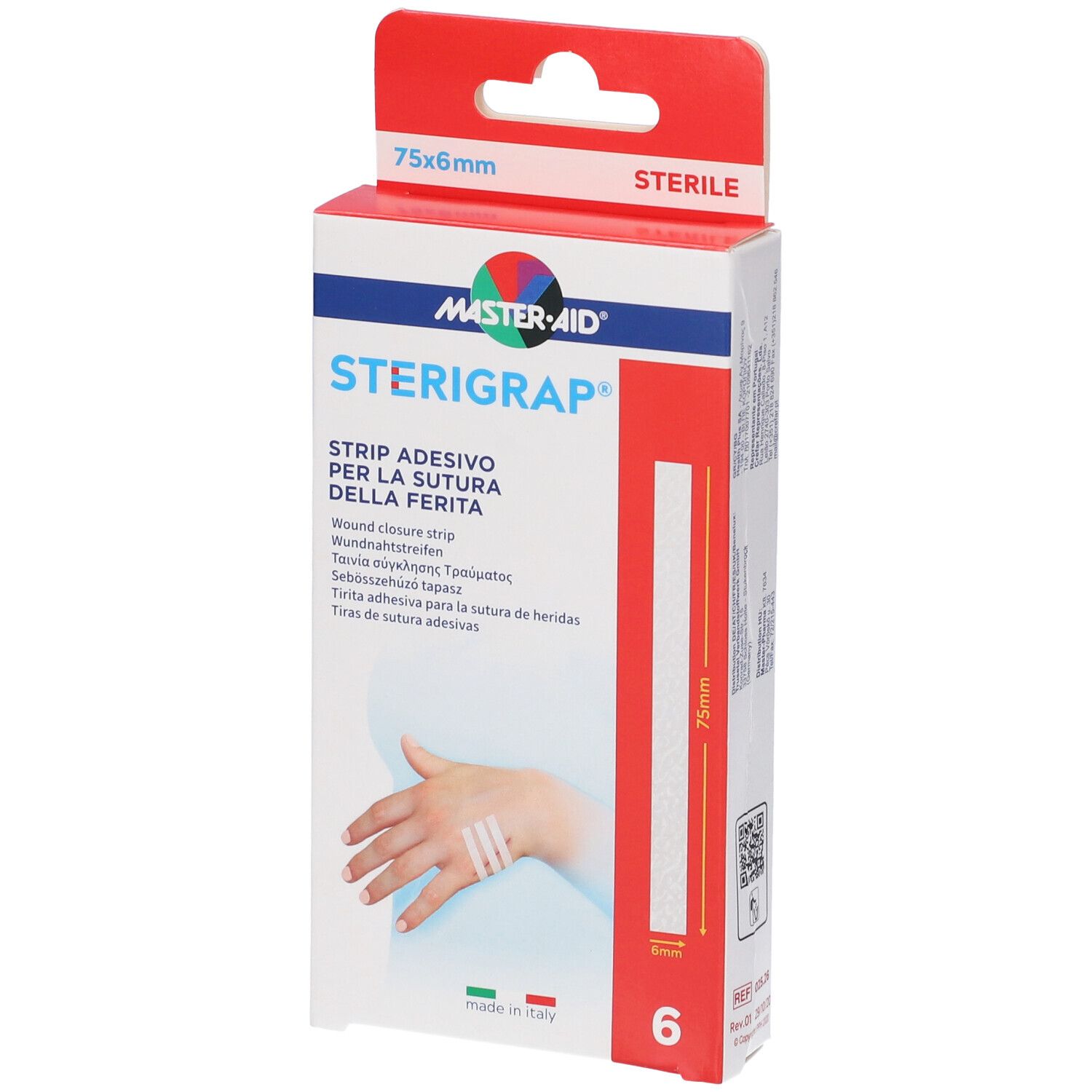 Master-Aid Sterigrap Strip Adesivo Sutura Ferite 75x6 mm