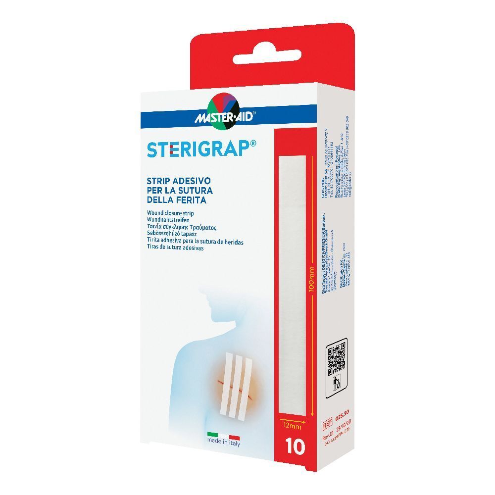Master-Aid Sterigrap Strip Adesivo Sutura Ferite 100X12 Mm 6 Pezzi