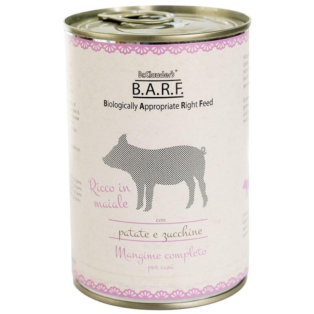 Barf Cane Trito Di Maiale Con Patate E Zucchine 400 G