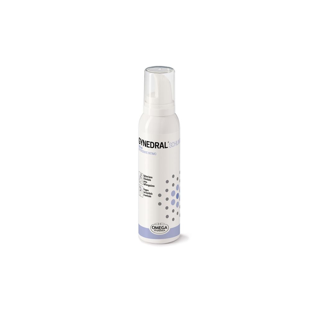 Gynedral Schiuma Detergente Intimo, flacone. Nome, logo e dettagli del prodotto visibili.