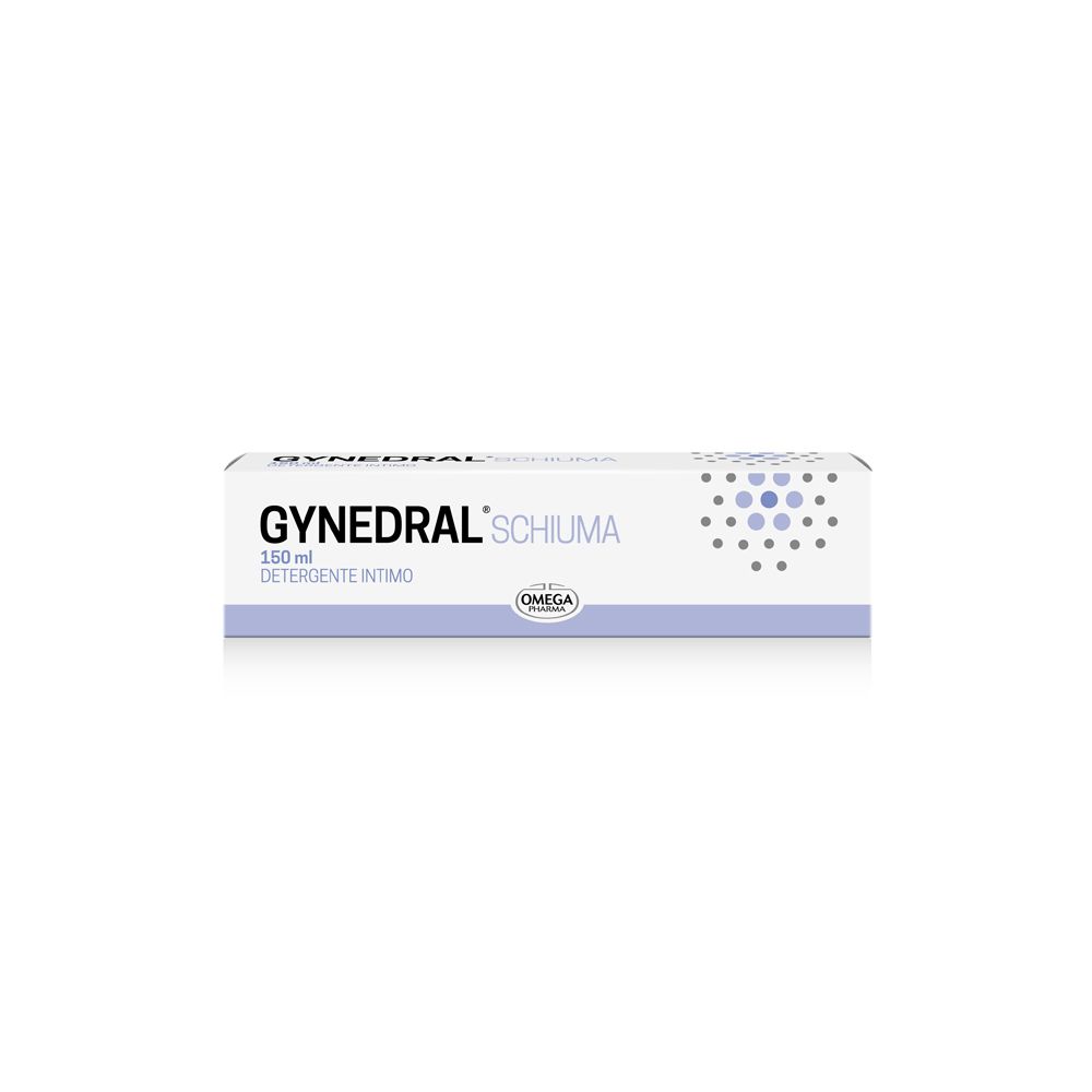 Gynedral Schiuma Detergente Intimo, confezione. Nome, logo e dettagli del prodotto visibili.