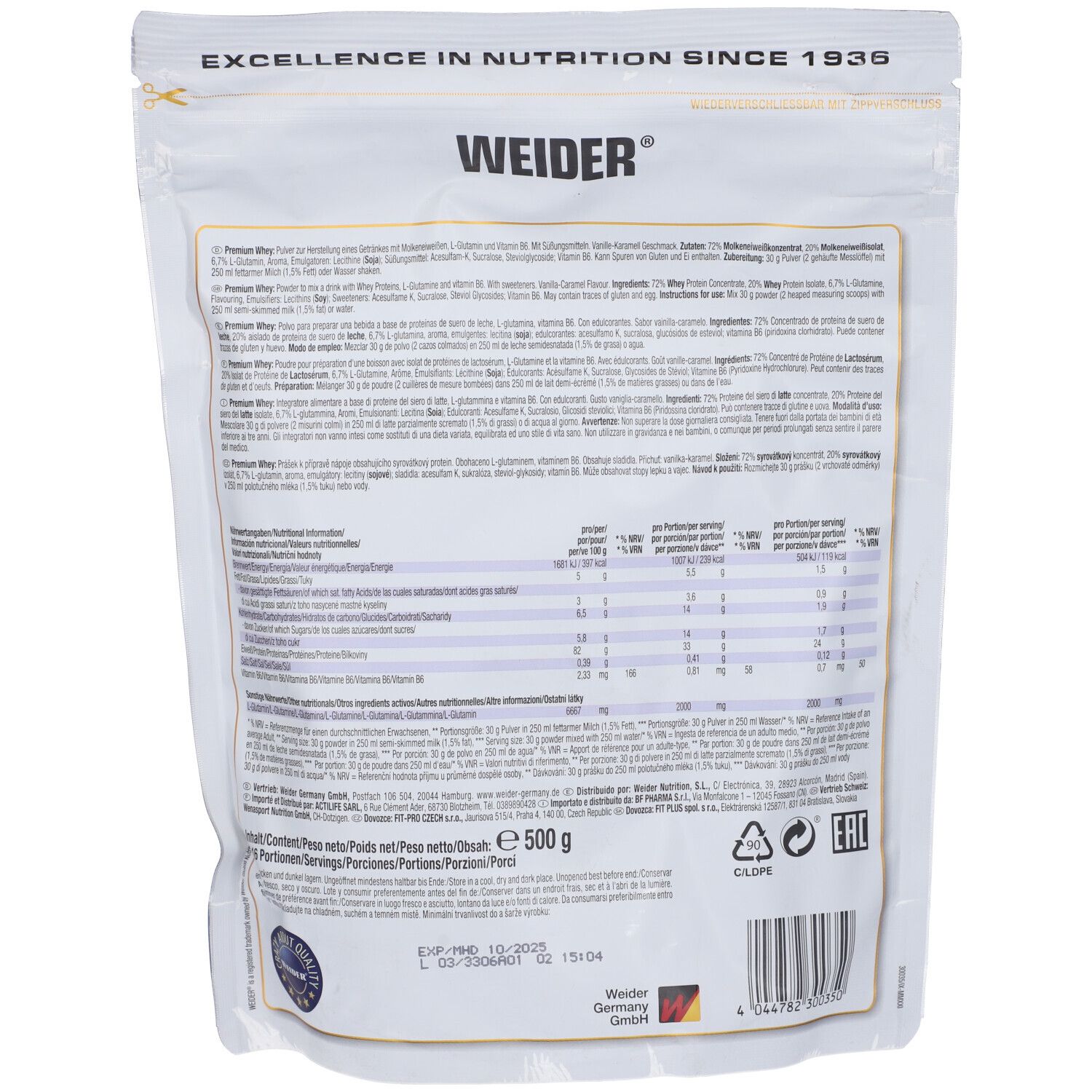 Weider Premium Whey Vaniglia Caramello