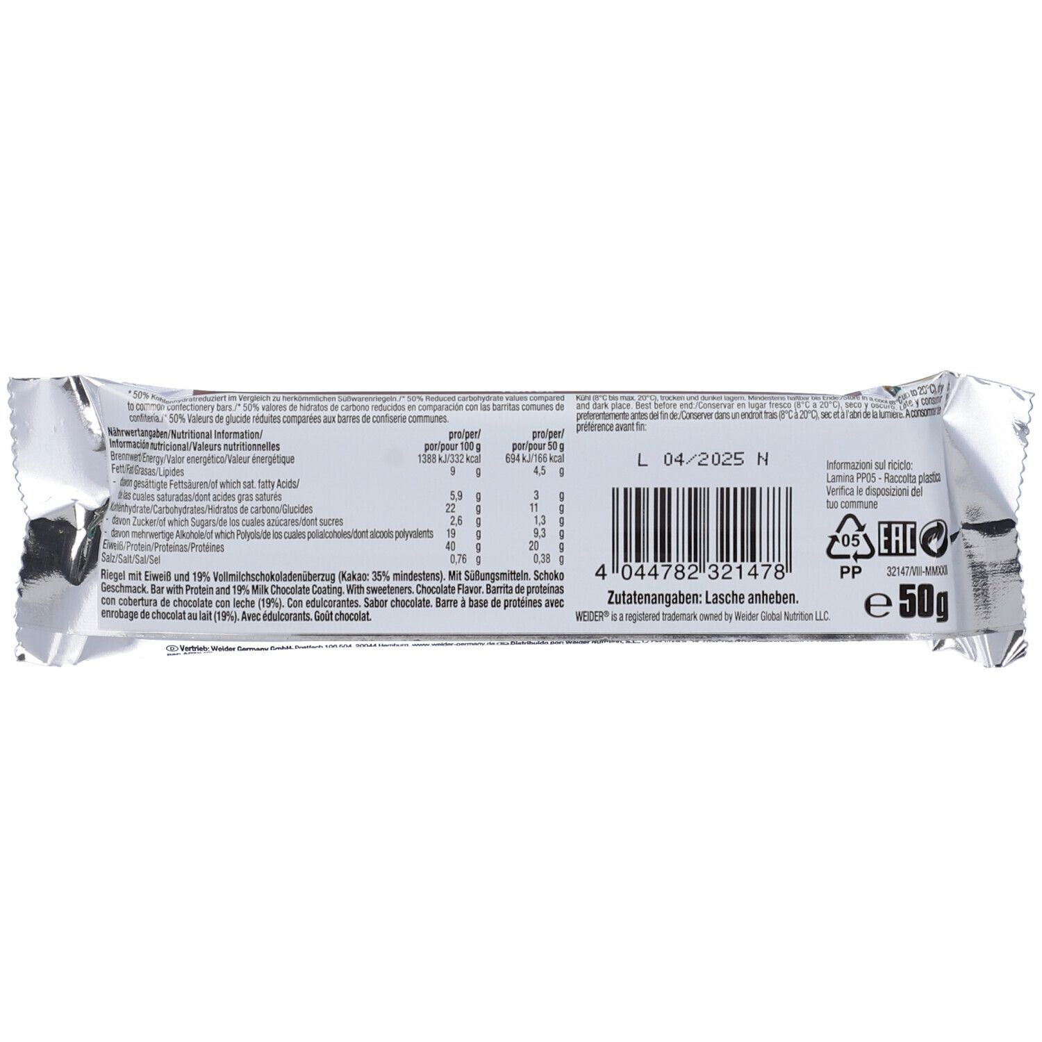 Weider Low carb Cioccolato