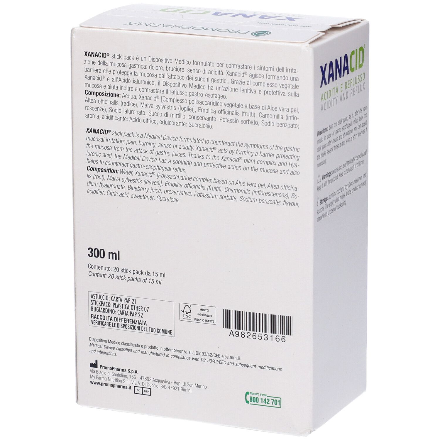 Xanacid 20 Stick Pack Da 15 Ml