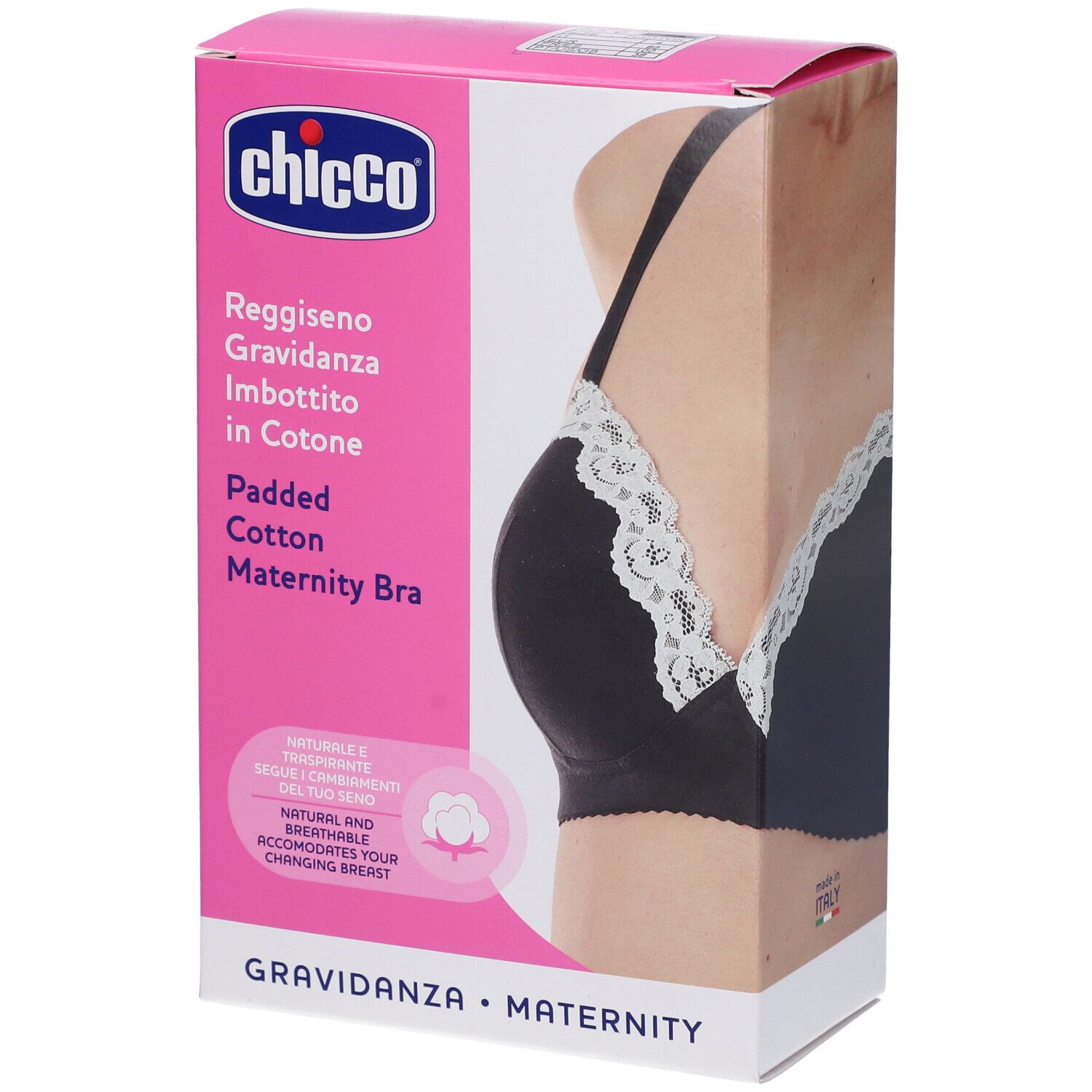 Chicco Reggiseno Gravidanza Imbottito in Cotone Colore Nero Taglia 4C