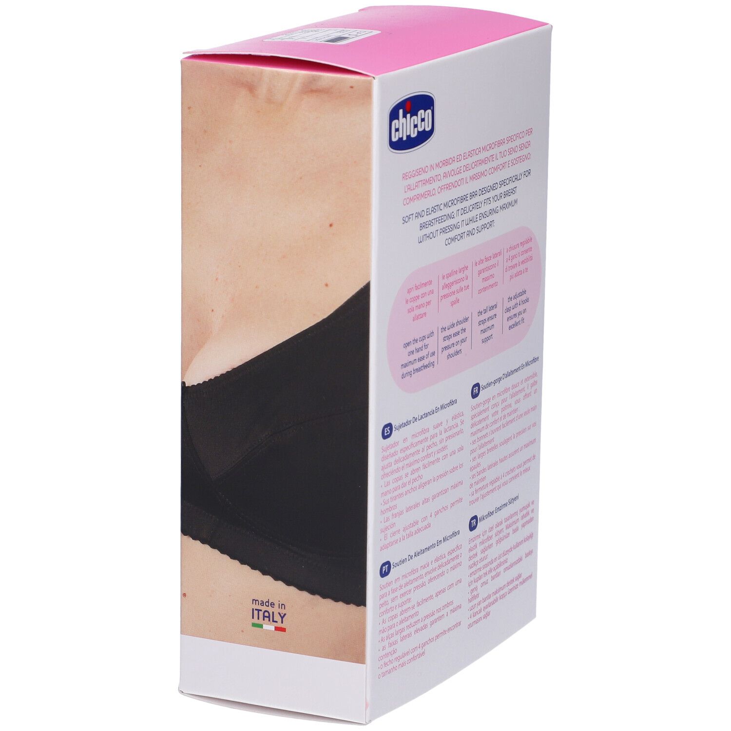 Chicco Reggiseno Allattamento Microfibra Nero 4D