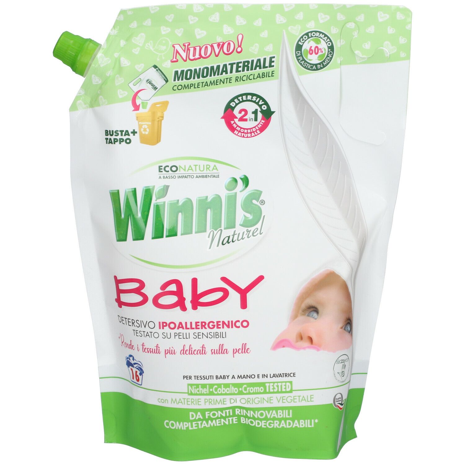 Winni's Naturel Detersivo Lavatrice Baby 2 in1 Ecoformato 800 ml