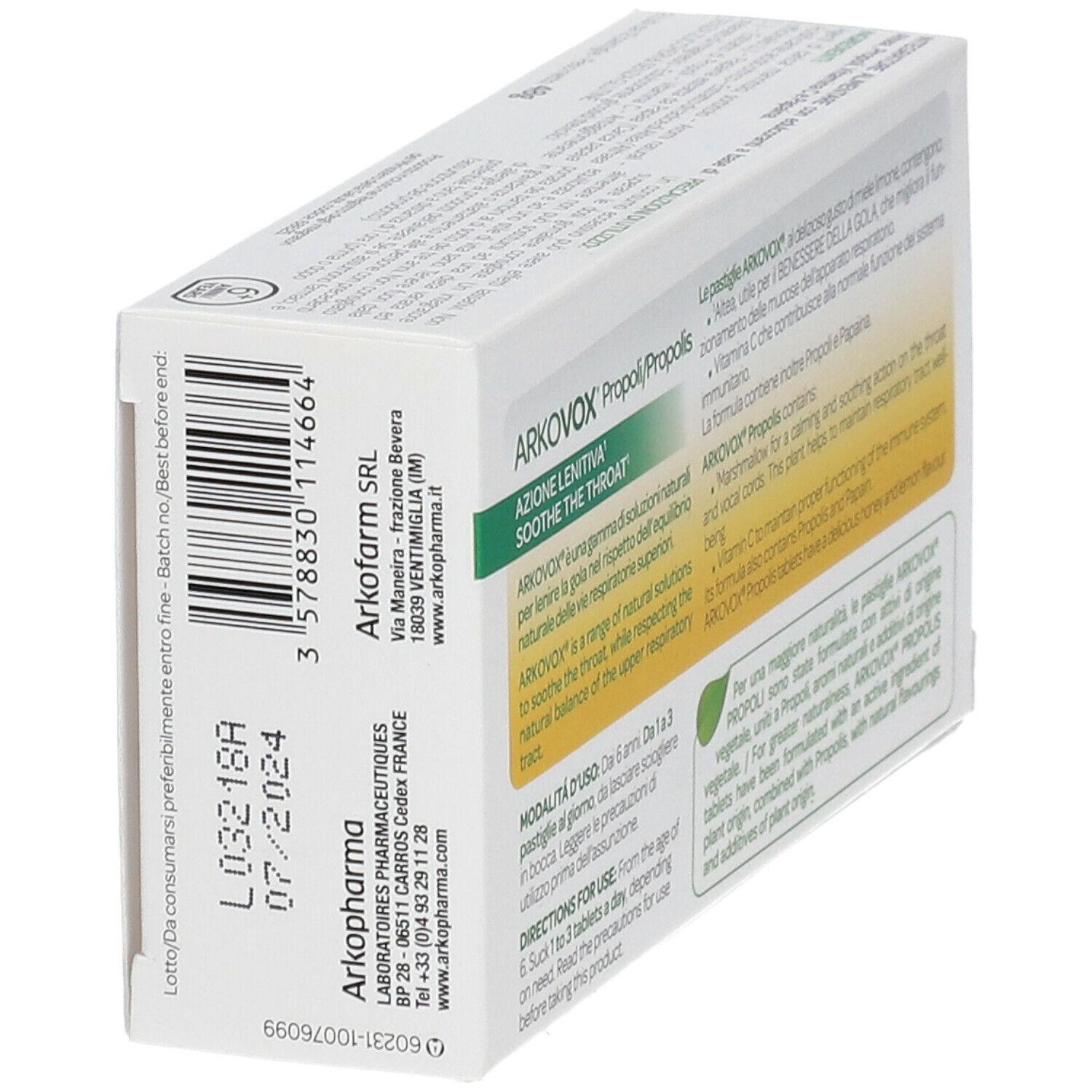 Arkovox® Propoli Pastiglie Gusto Miele Limone - risparmia il 10% con il codice: ARKO10