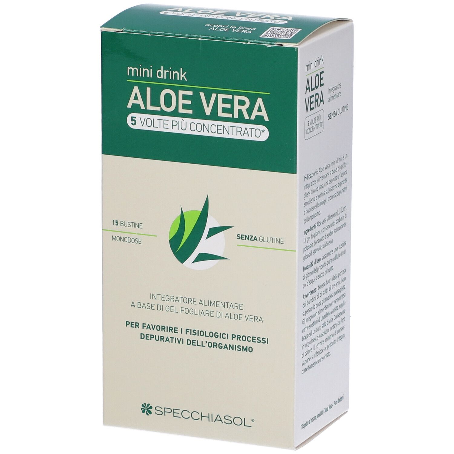 Aloe Vera Mini Drink 5 Volte Piu' Concentrato 15 Bustine Da 10 Ml