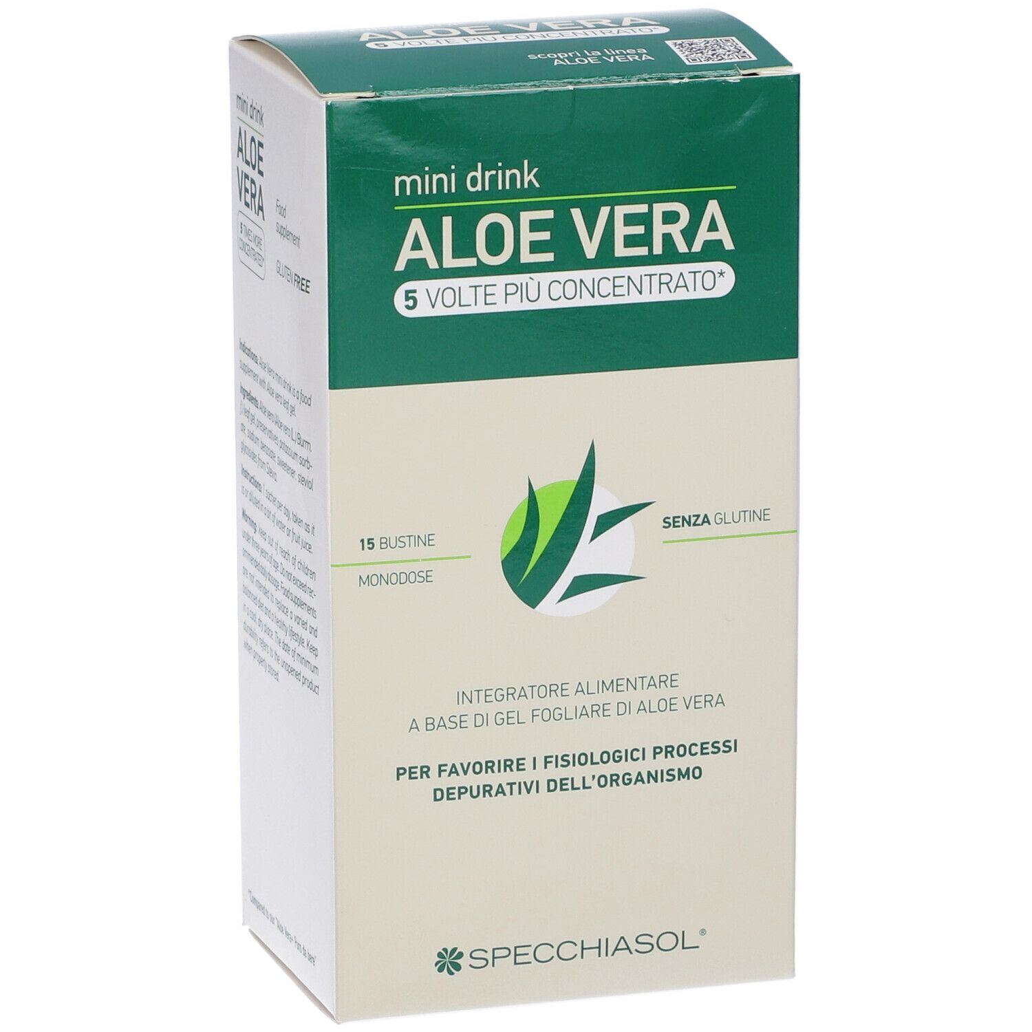Aloe Vera Mini Drink 5 Volte Piu' Concentrato 15 Bustine Da 10 Ml