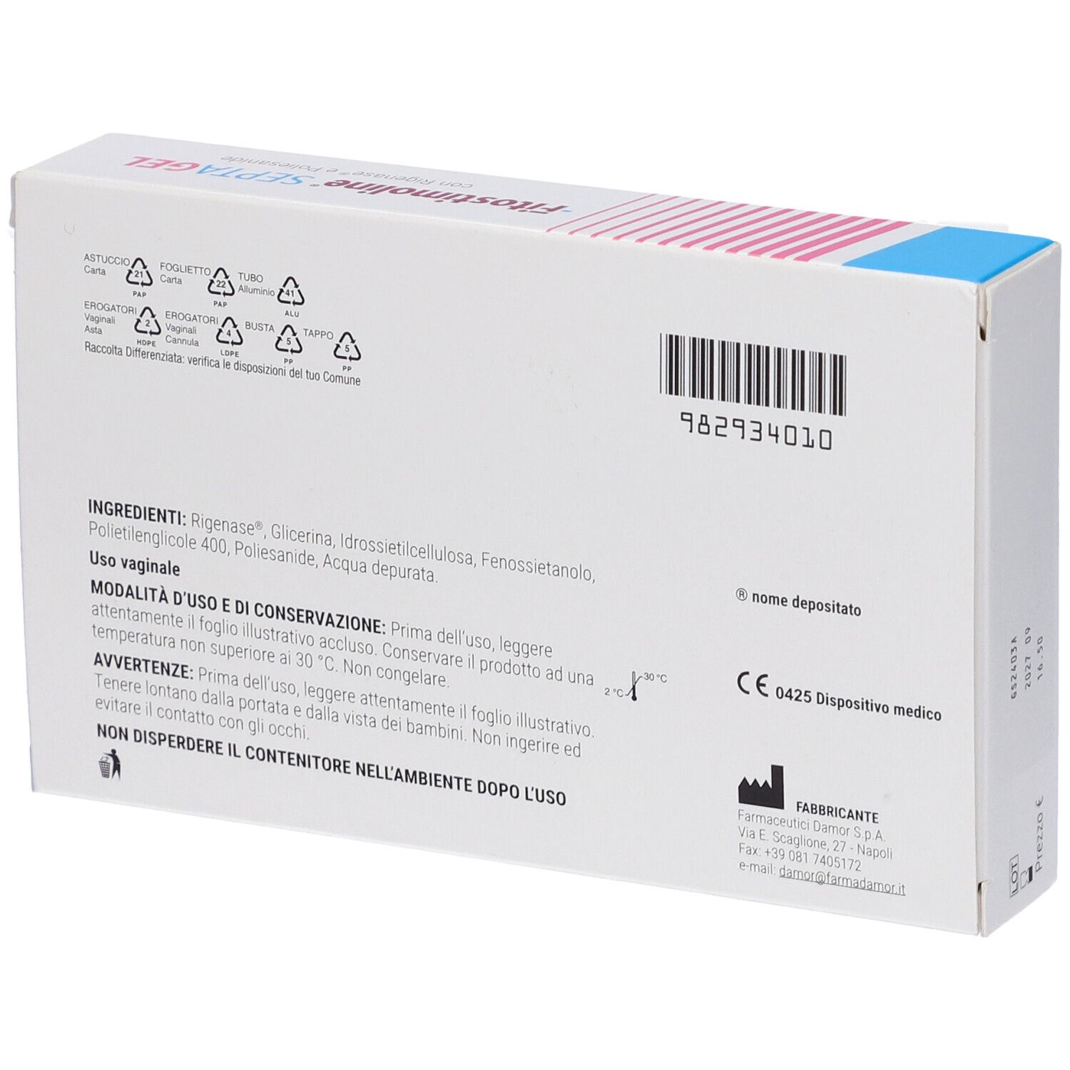 Gel Vaginale Fitostimoline Septagel 30 G Con 6 Applicatori Monouso