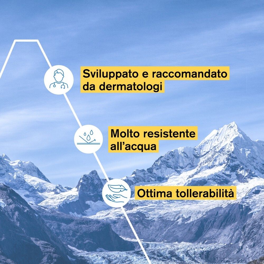 Testo: Sviluppato e raccomandato da dermatologi, resistente all'acqua, ottima tollerabilità.