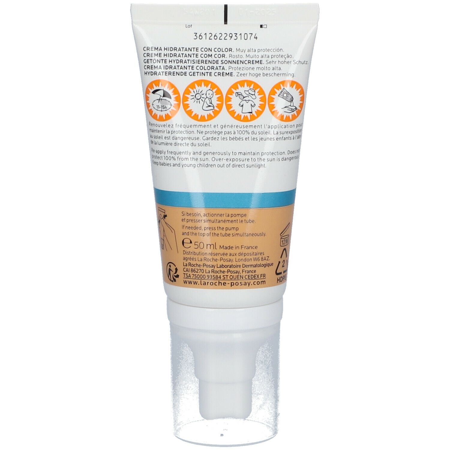 La Roche-Posay Anthelios UVMune 400 Crema Idratante colorata che offre protezione estrema da UVA Ultra Lunghi SPF50+ 50 ml