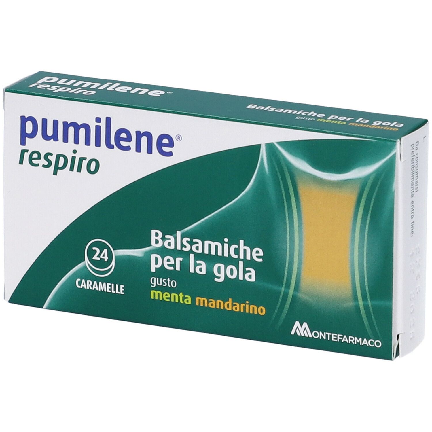 Montefarmaco Pulimilene Respiro Balsamiche per la gola Menta e Mandarino