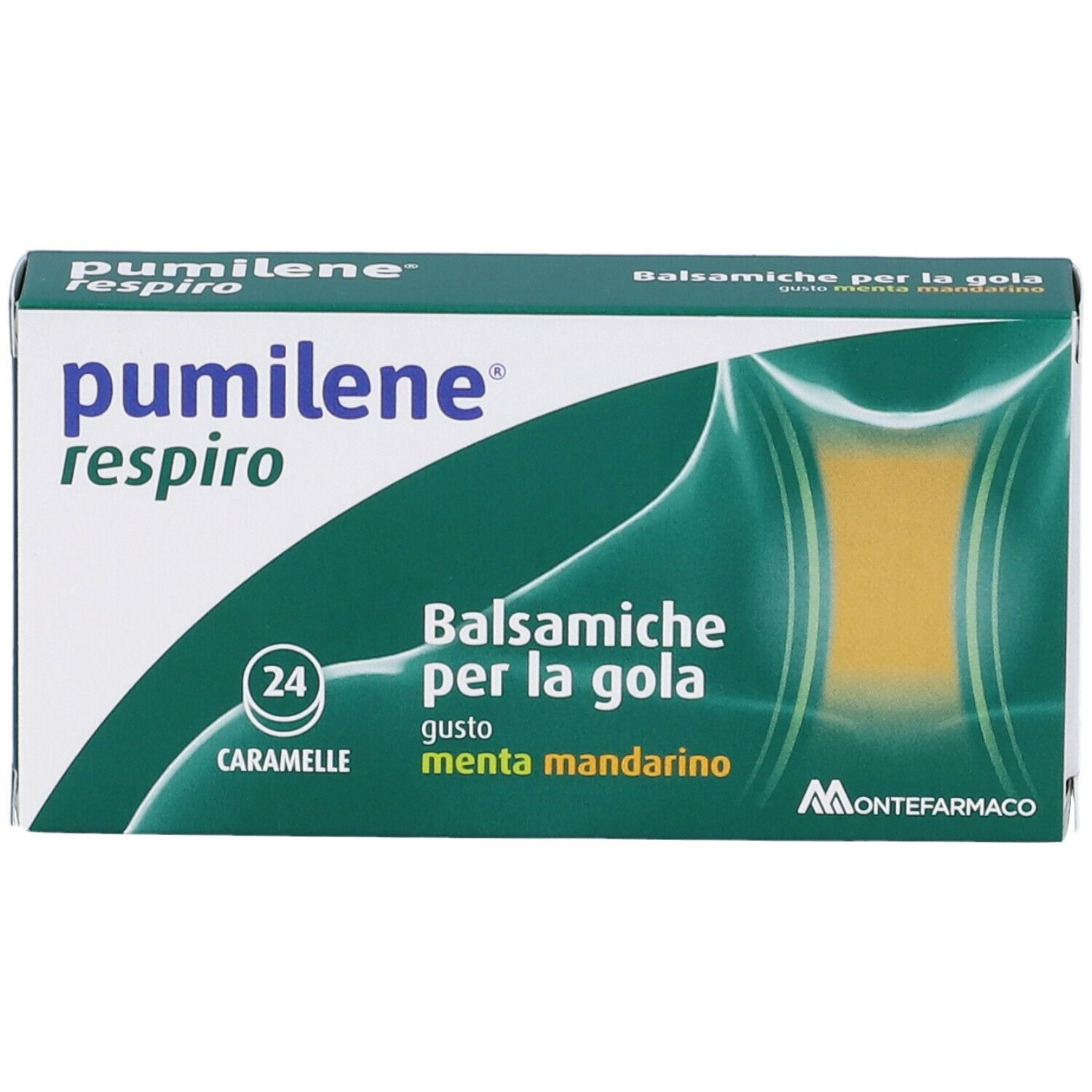 Montefarmaco Pulimilene Respiro Balsamiche per la gola Menta e Mandarino