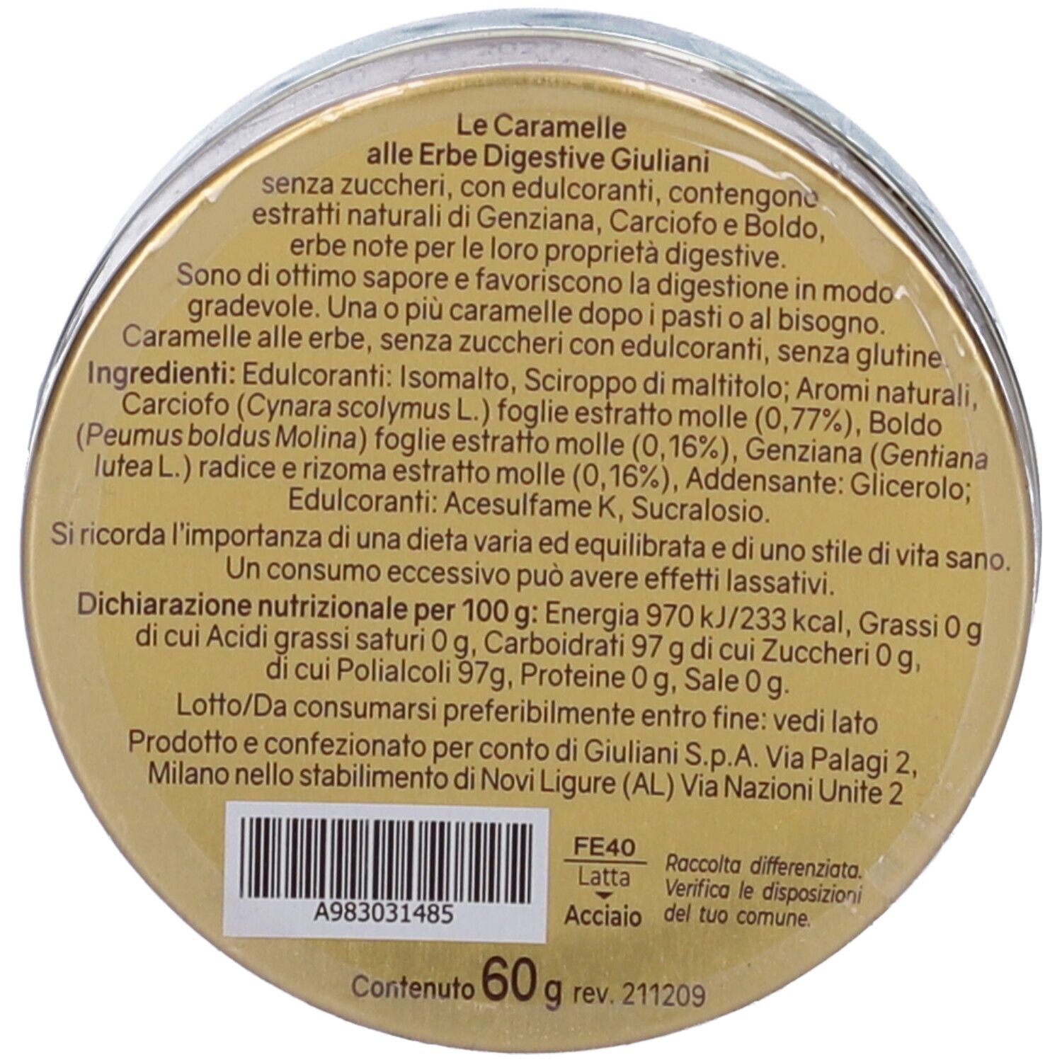 Caramelle Alle Erbe Digestive
