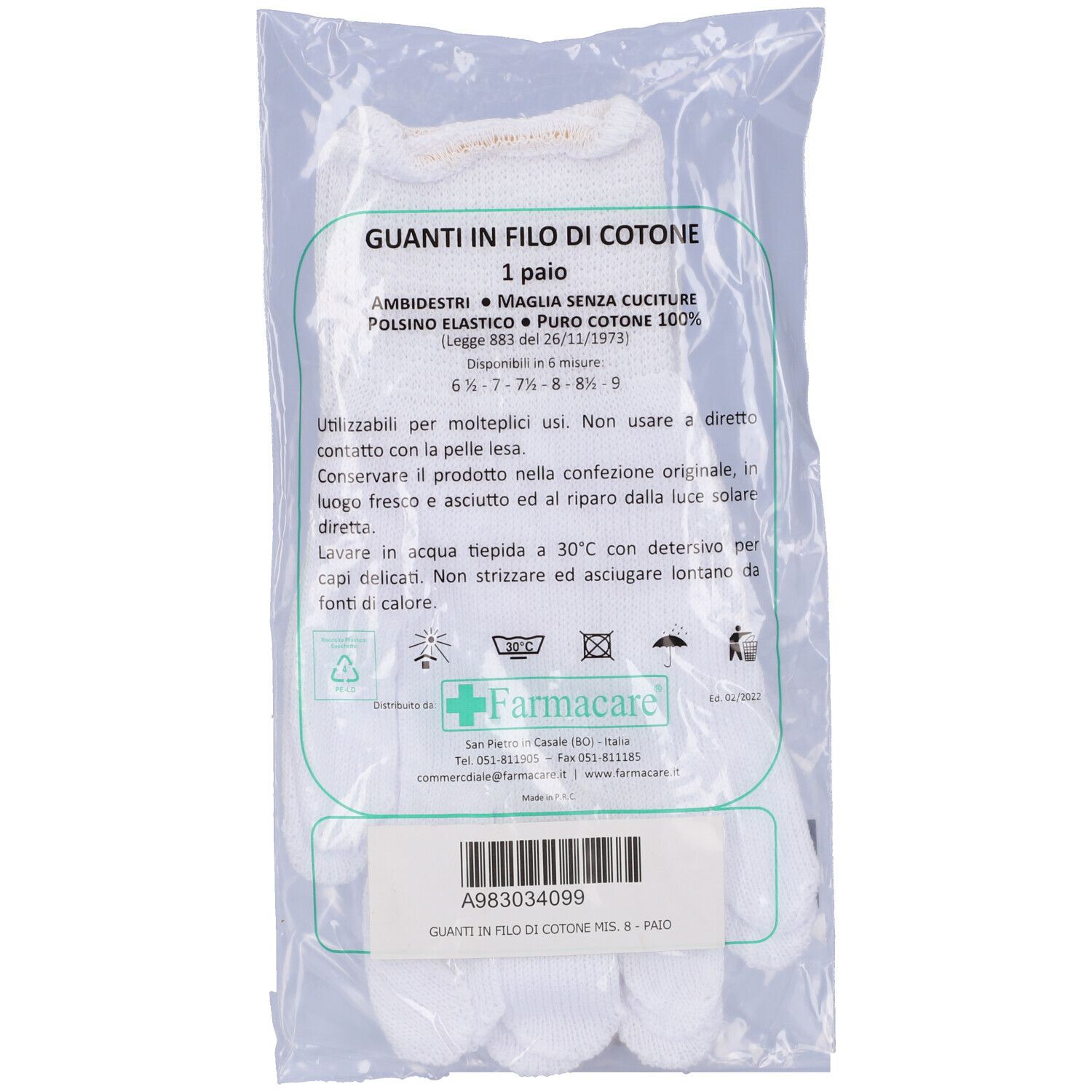 Guanti Fodera Medisure 100% Cotone Eczema - Dermatite - Psoriasi - Foto 4