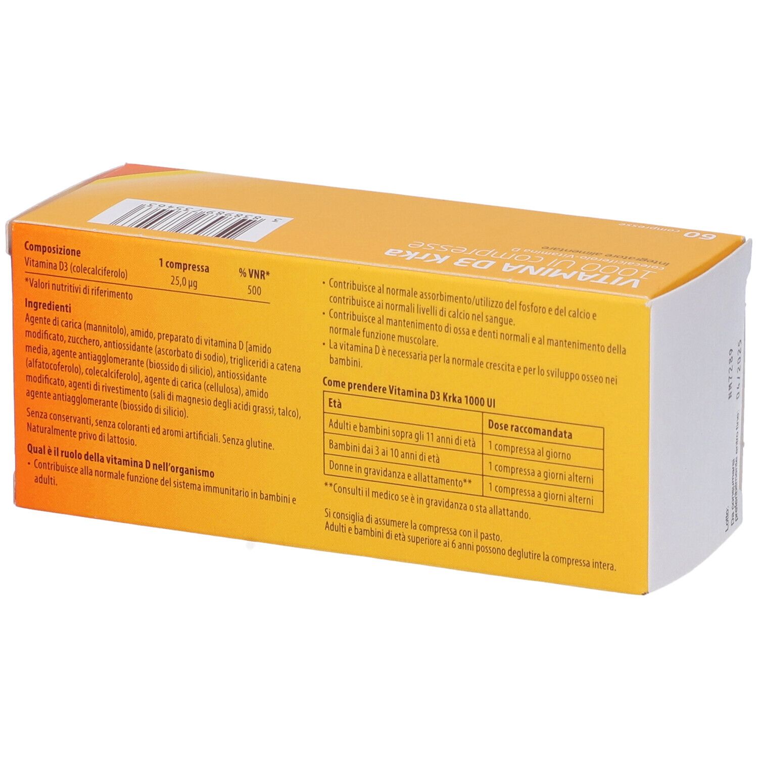 Vitamina D3 Krka 1000 Ui 60 Compresse