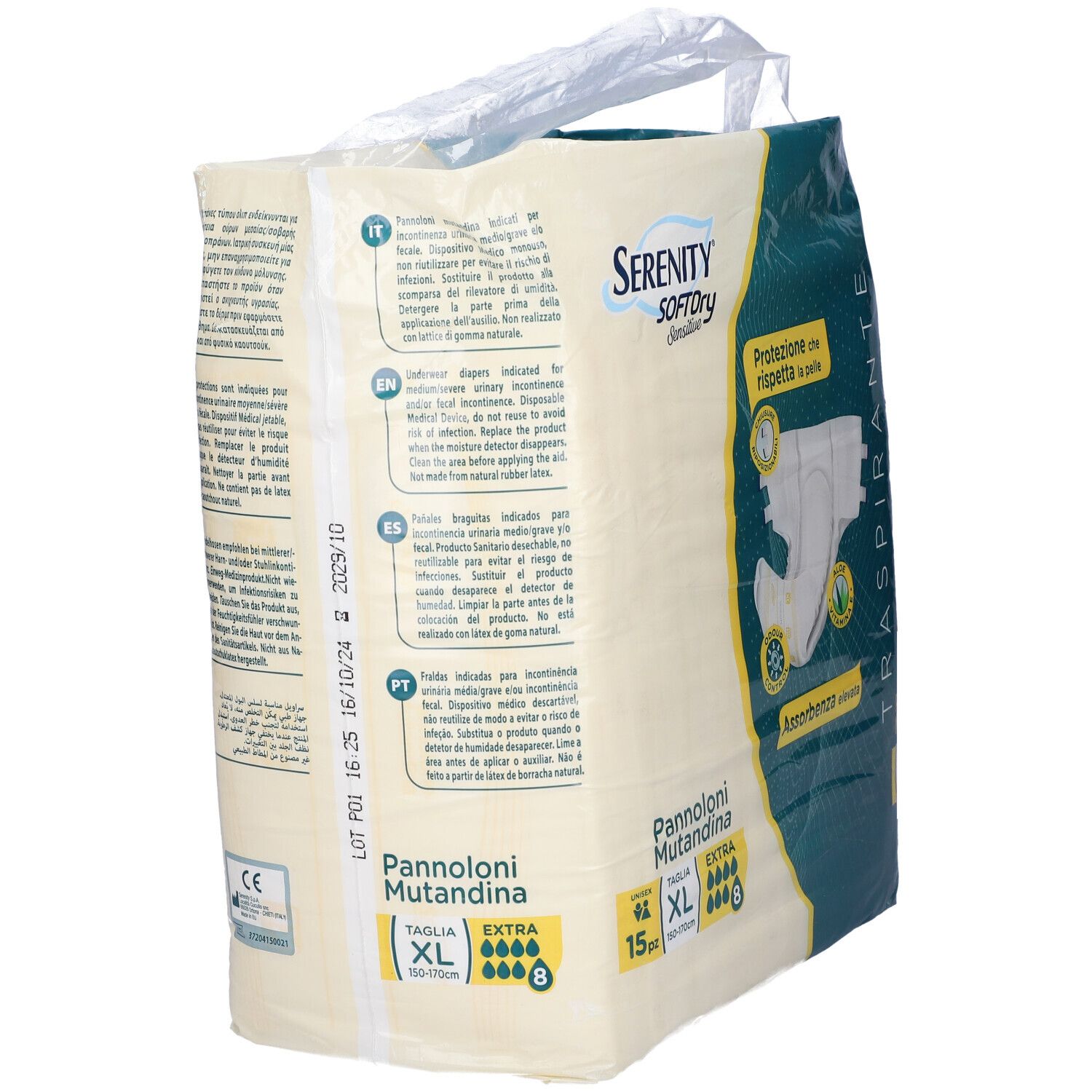 Serenity Pannolone Mutandina Sd Sensitive Extra Taglia Xl 15 Pezzi