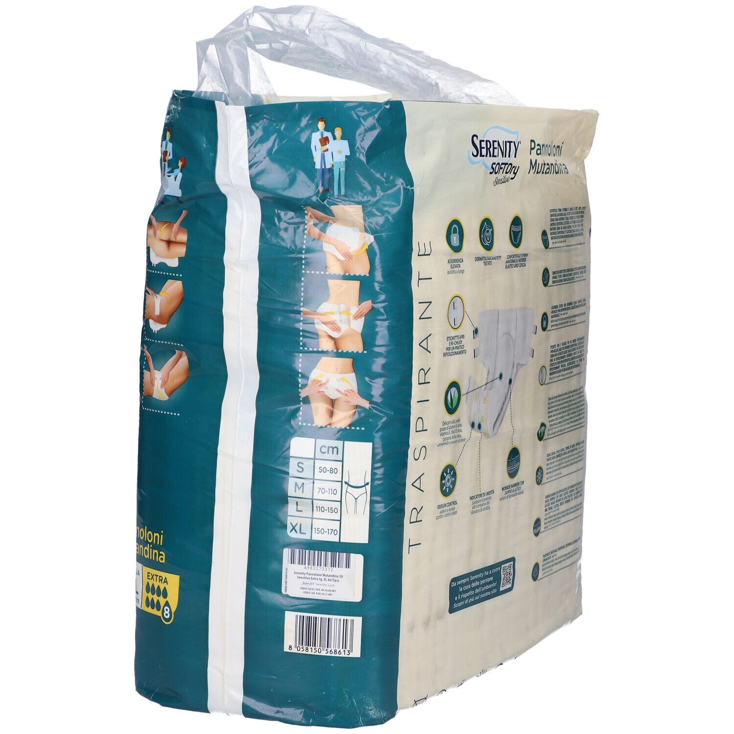 Serenity Pannolone Mutandina Sd Sensitive Extra Taglia Xl 15 Pezzi