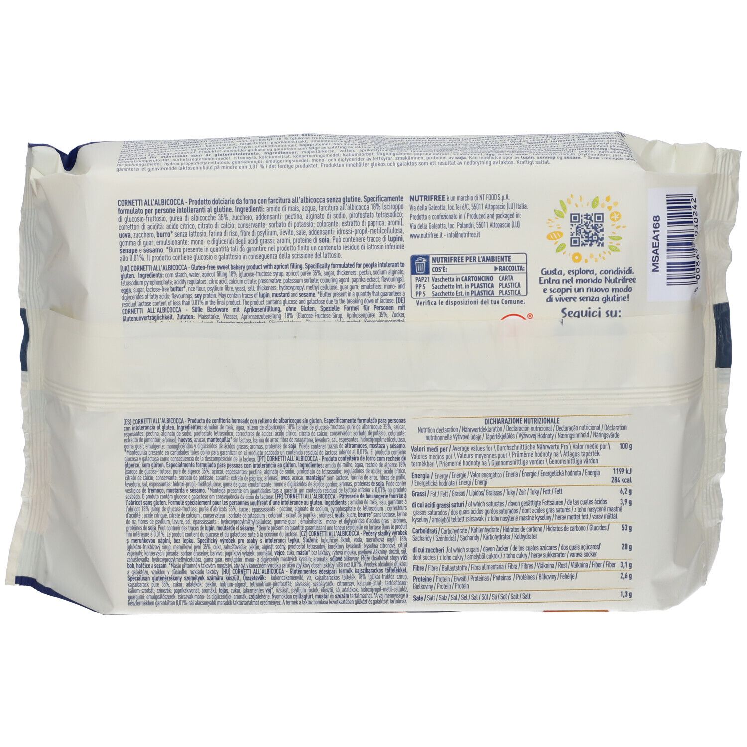 Cornetti Senza Glutine all'Albicocca - Nutrifree