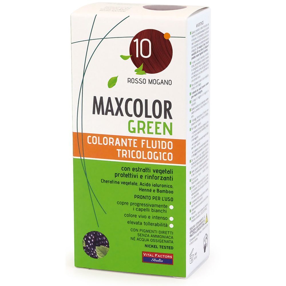Maxcolor Green 10 Rosso Mogano 75 Ml + Balsamo 15 Ml