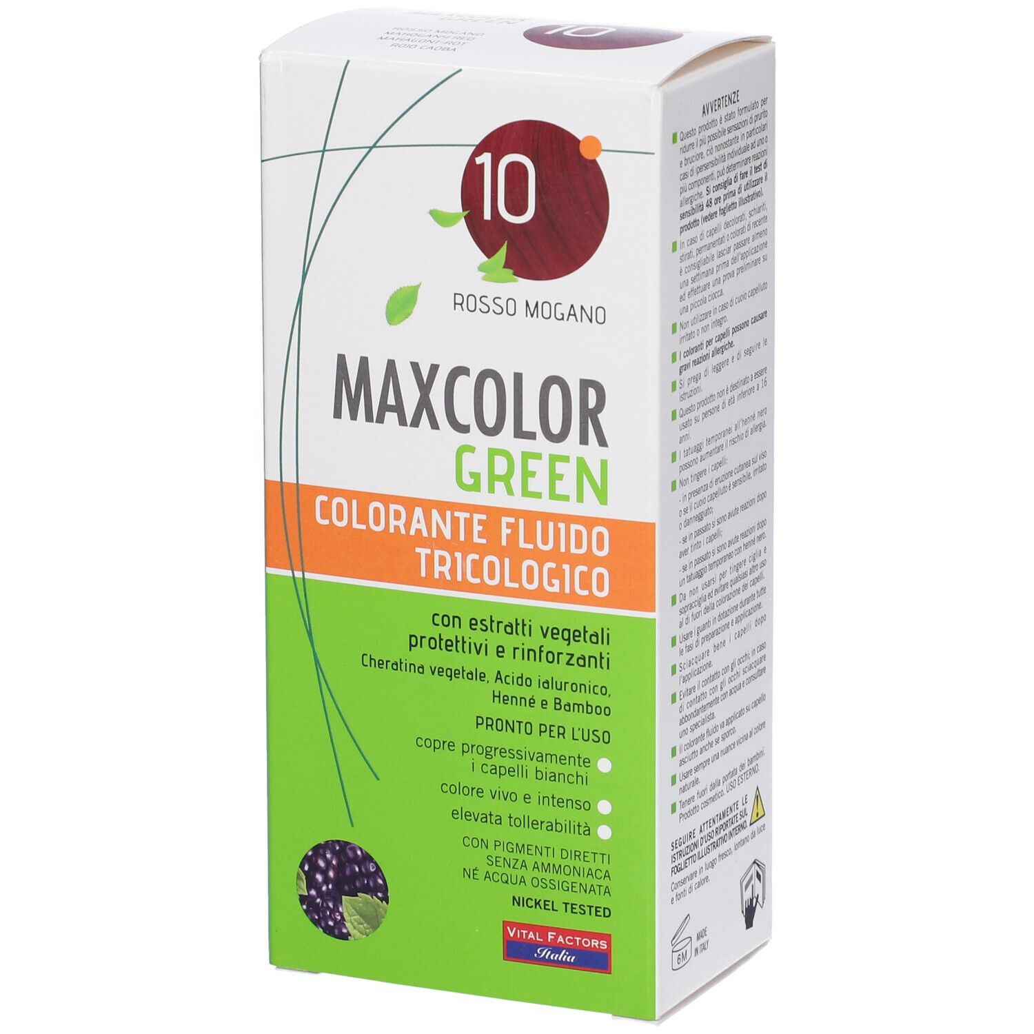 Maxcolor Green 10 Rosso Mogano 75 Ml + Balsamo 15 Ml