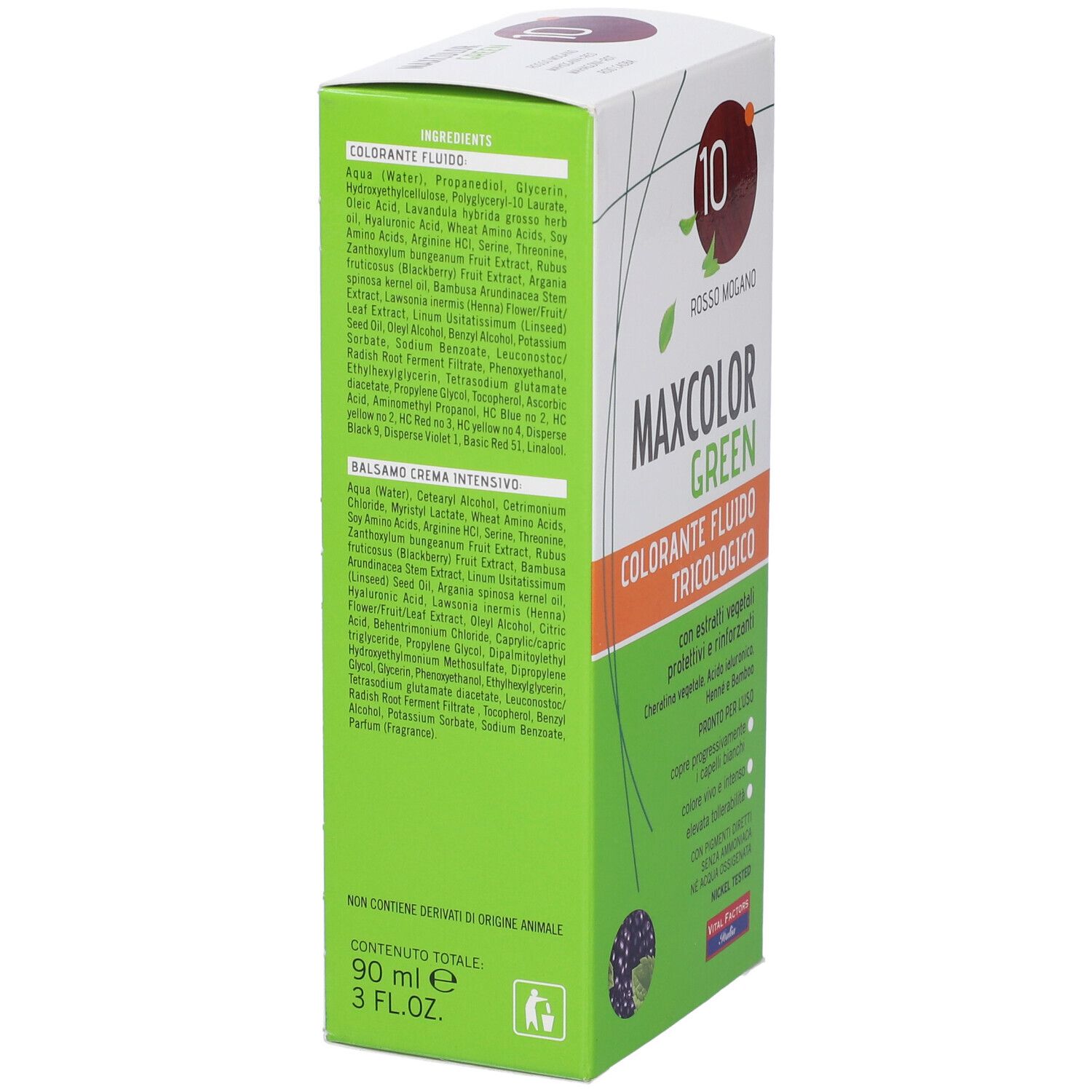 Maxcolor Green 10 Rosso Mogano 75 Ml + Balsamo 15 Ml
