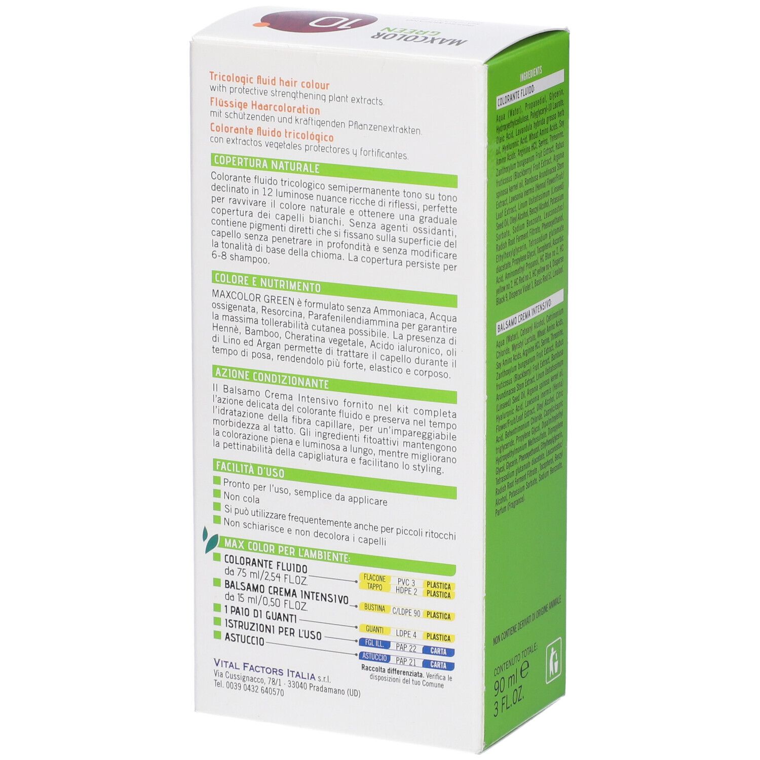 Maxcolor Green 10 Rosso Mogano 75 Ml + Balsamo 15 Ml